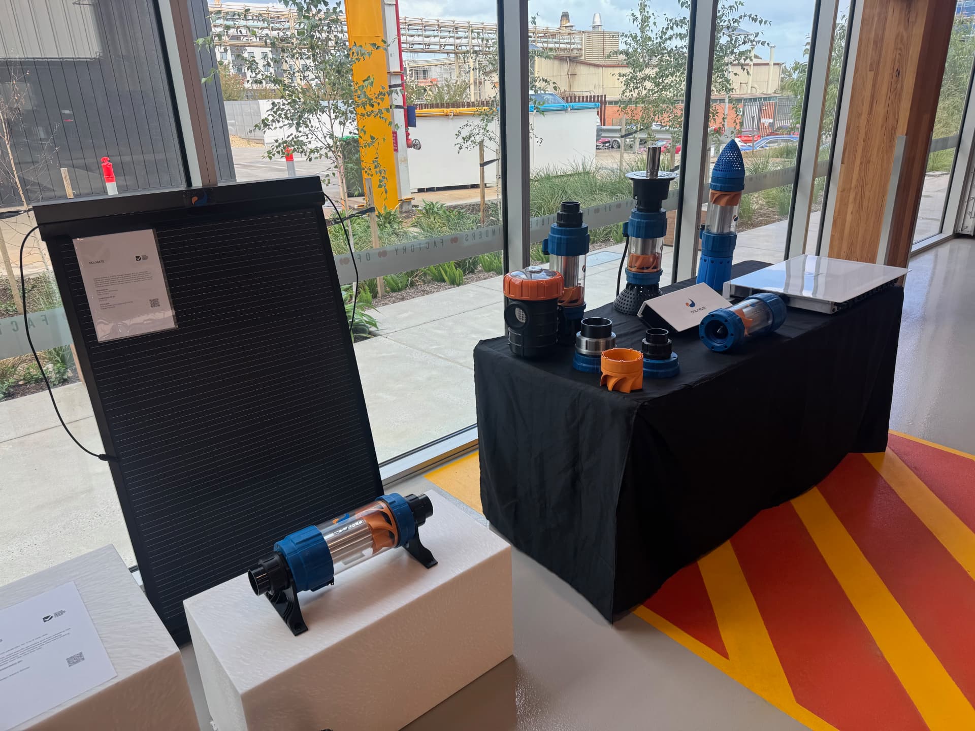 IZEP and SolMate products on display at Flinders University's Factory of the Future