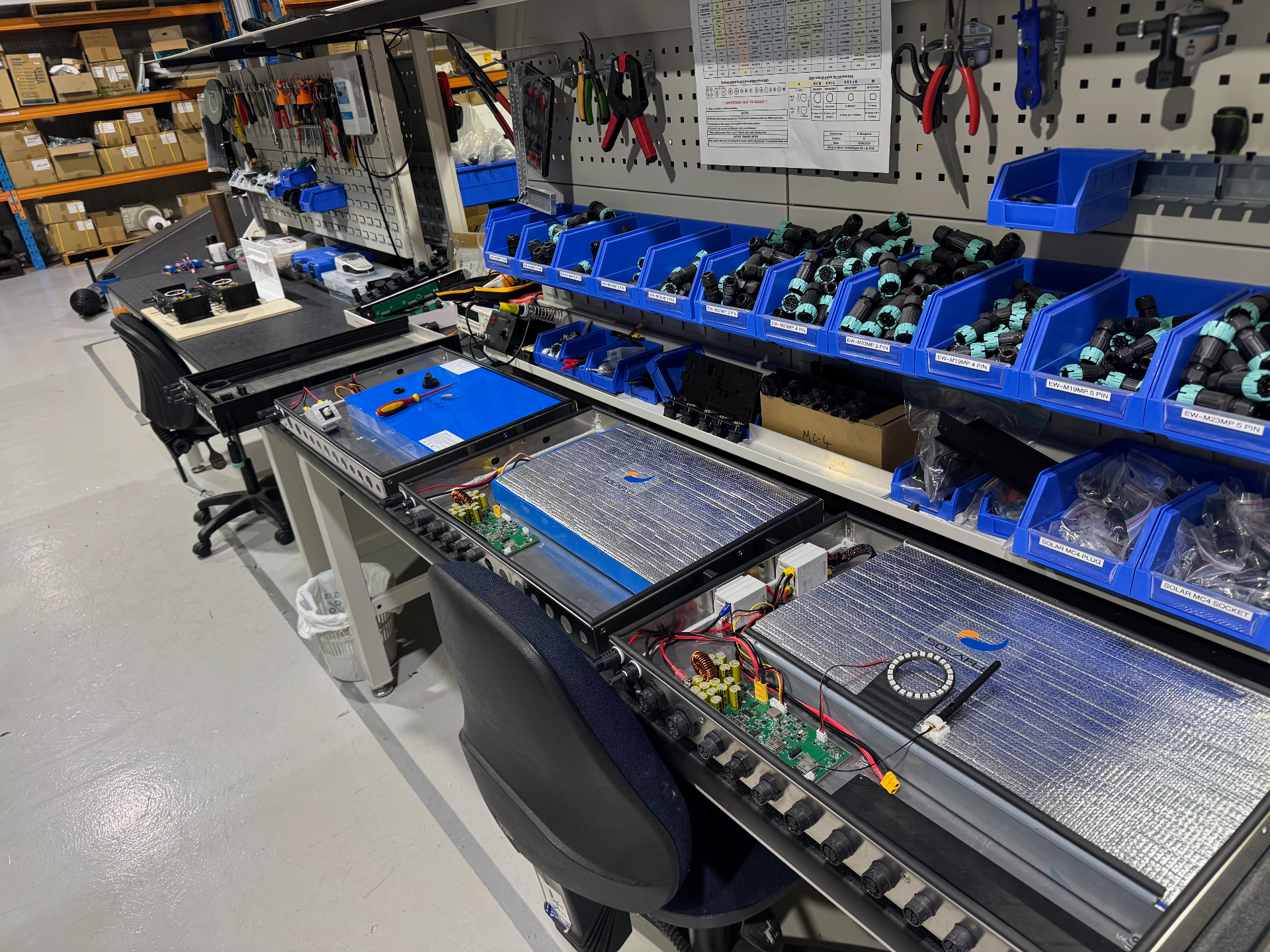 The Ultimate Controller being assembled on the production line at SOLAFLO